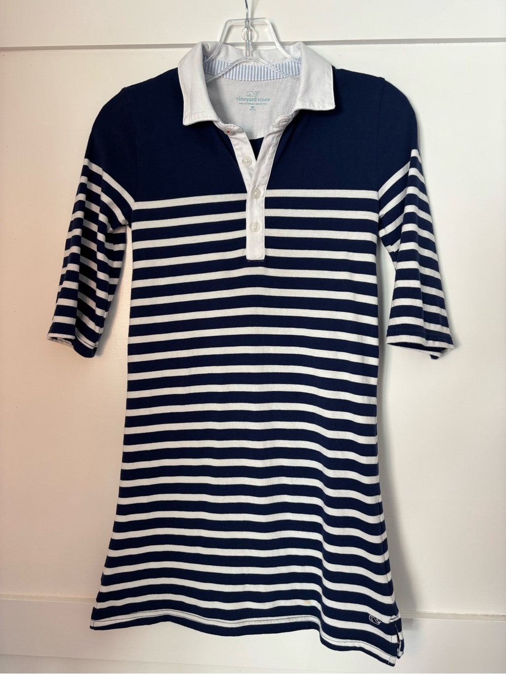 Vineyard Vines Navy and White Striped Polo Dress kids size 10-12